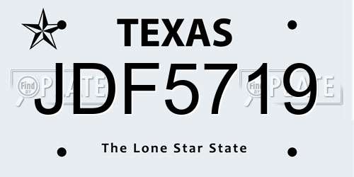 JDF5719 Texas License Plate