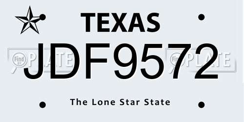 JDF9572 Texas License Plate