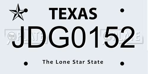 JDG0152 Texas License Plate