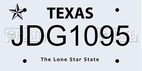 JDG1095 Texas License Plate