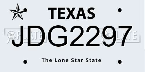 JDG2297 Texas License Plate