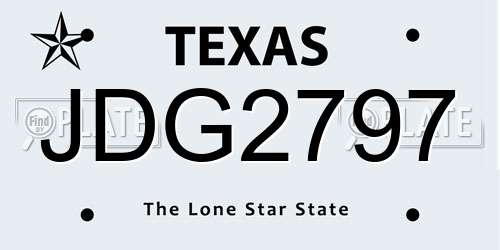JDG2797 Texas License Plate