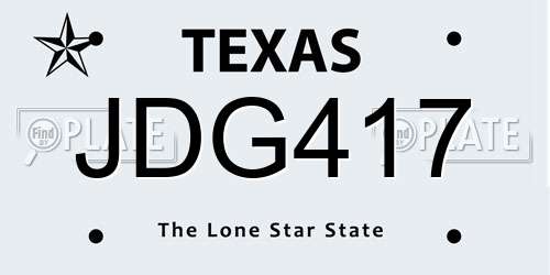 JDG417 Texas License Plate