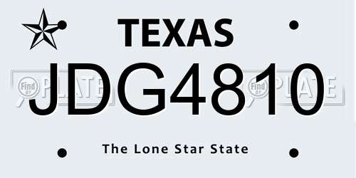 JDG4810 Texas License Plate