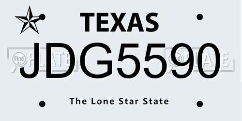 JDG5590 Texas License Plate