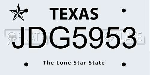 JDG5953 Texas License Plate