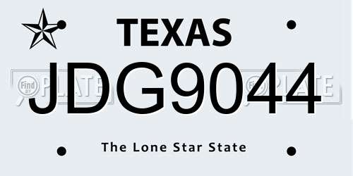 JDG9044 Texas License Plate