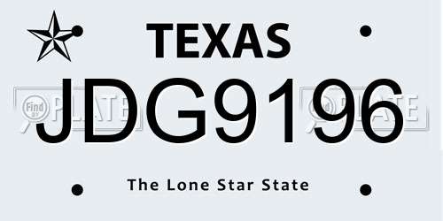 JDG9196 Texas License Plate