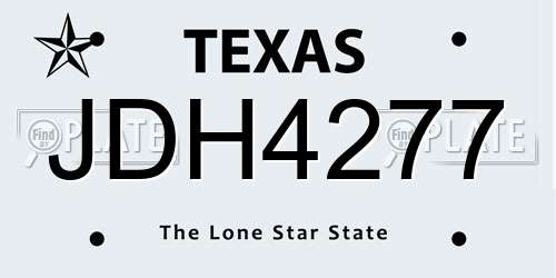 JDH4277 Texas License Plate