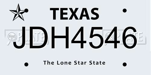 JDH4546 Texas License Plate