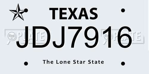 JDJ7916 Texas License Plate