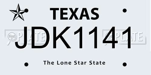 JDK1141 Texas License Plate