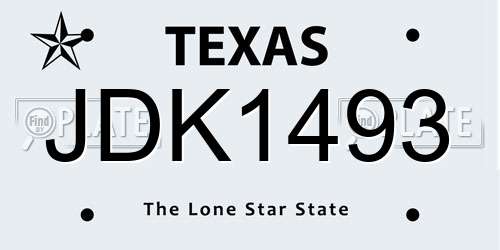 JDK1493 Texas License Plate