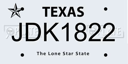 JDK1822 Texas License Plate