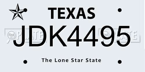 JDK4495 Texas License Plate