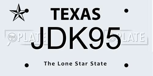 JDK95 Texas License Plate