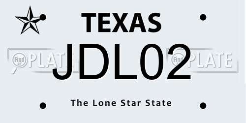 JDL02 Texas License Plate