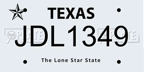 JDL1349 Texas License Plate