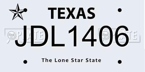 JDL1406 Texas License Plate