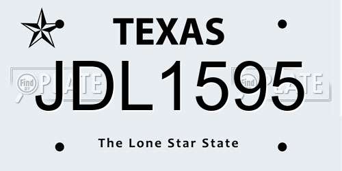 JDL1595 Texas License Plate