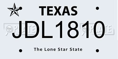 JDL1810 Texas License Plate