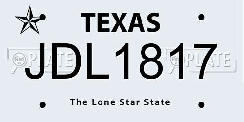 JDL1817 Texas License Plate