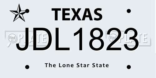 JDL1823 Texas License Plate