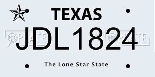 JDL1824 Texas License Plate