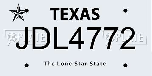 JDL4772 Texas License Plate