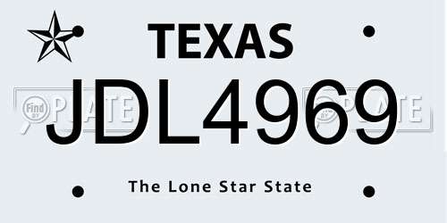 JDL4969 Texas License Plate