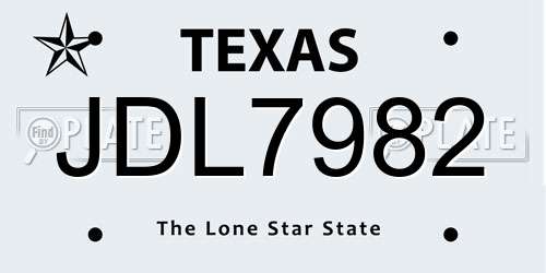 JDL7982 Texas License Plate