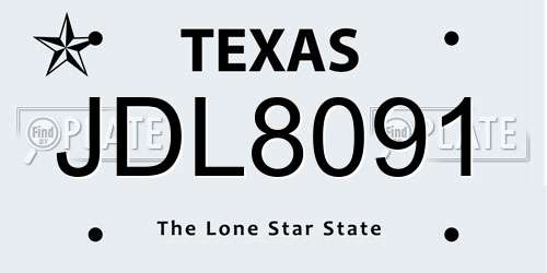 JDL8091 Texas License Plate
