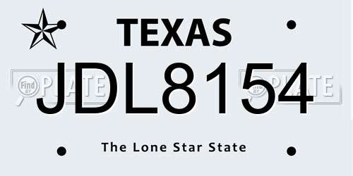JDL8154 Texas License Plate