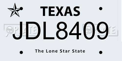 JDL8409 Texas License Plate