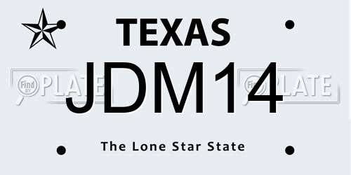 JDM14 Texas License Plate