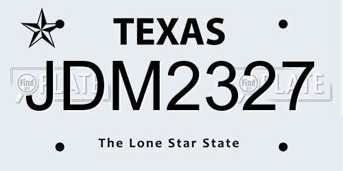 JDM2327 Texas License Plate