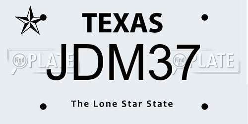 JDM37 Texas License Plate