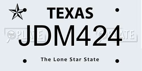 JDM424 Texas License Plate
