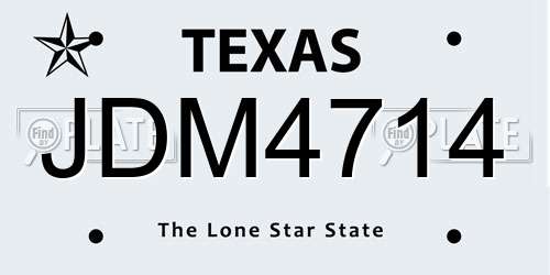 JDM4714 Texas License Plate