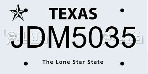 JDM5035 Texas License Plate