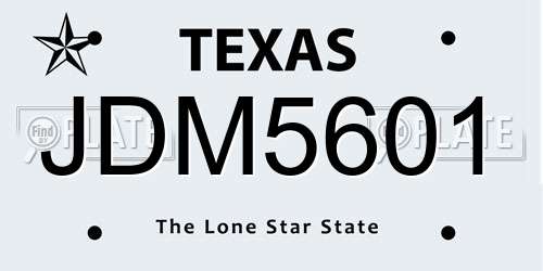 JDM5601 Texas License Plate