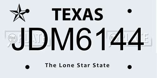 JDM6144 Texas License Plate