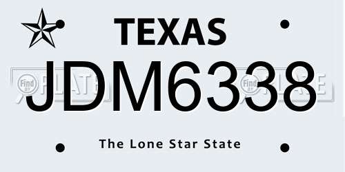 JDM6338 Texas License Plate