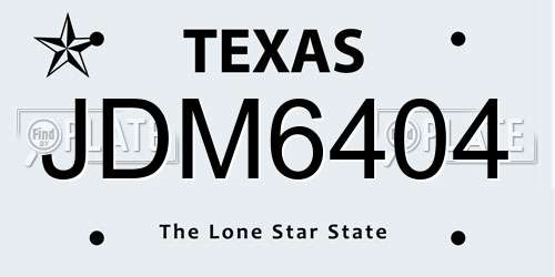 JDM6404 Texas License Plate