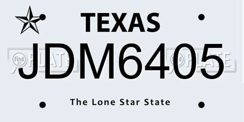 JDM6405 Texas License Plate