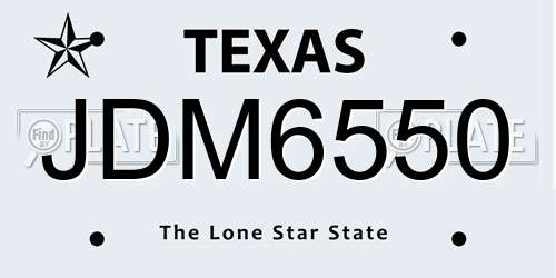 JDM6550 Texas License Plate