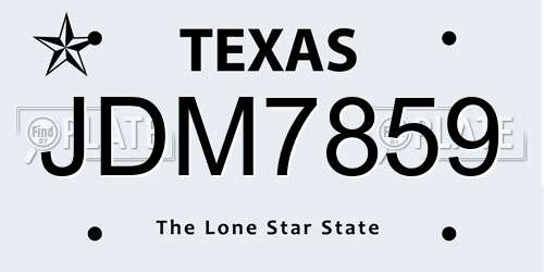 JDM7859 Texas License Plate