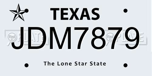 JDM7879 Texas License Plate