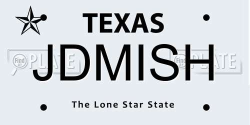 JDMISH Texas License Plate
