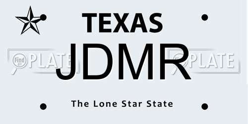 JDMR Texas License Plate